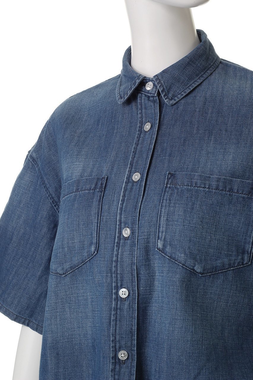 【ヘルシーデニム/Healthy Denim】のBreezy Rosehip ハーフスリーブデニムシャツ 人気、トレンドファッション・服の通販 founy(ファニー) 　ファッション　Fashion　レディースファッション　Fashion for Women　トップス・カットソー　Cut & Sew Tops　シャツ・ブラウス・オフィスカジュアル　Elegant Blouses & Button-Ups　ショート　Short, Short Length　スリーブ　Sleeve, Long Sleeve / Short Sleeve　デニム　Denim, Jeans Material　トレンド　Trend, Trending Now　リネン　Linen, Linen Fabric　夏　Summer　other-5|ID: prp329100004477229 ipo3291000000032840460