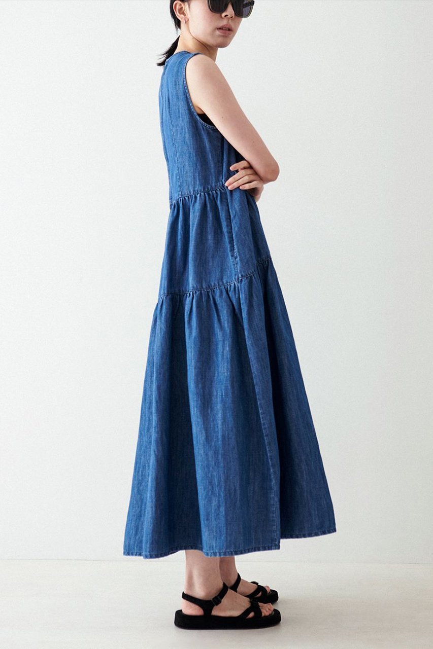 【ヘルシーデニム/Healthy Denim】のBreezy Blueberry デニムワンピース 人気、トレンドファッション・服の通販 founy(ファニー) 　ファッション　Fashion　レディースファッション　WOMEN　ワンピース　Dress　チュニック　Tunic　チュニック　Tunic　デニム　Denim　ノースリーブ　No Sleeve　リネン　Linen　夏　Summer　other-6|ID: prp329100004477233 ipo3291000000032151003