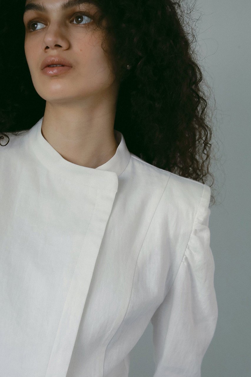 【ハー/HER.】のフロントアシメデザインブラウス 人気、トレンドファッション・服の通販 founy(ファニー) 　ファッション　Fashion　レディースファッション　Fashion for Women　トップス・カットソー　Cut & Sew Tops　シャツ・ブラウス・オフィスカジュアル　Elegant Blouses & Button-Ups　ショルダー　Shoulder, Shoulder Strap　ショート　Short, Short Length　スリーブ　Sleeve, Long Sleeve / Short Sleeve　リネン　Linen, Linen Fabric　other-6|ID: prp329100004478969 ipo3291000000032839901