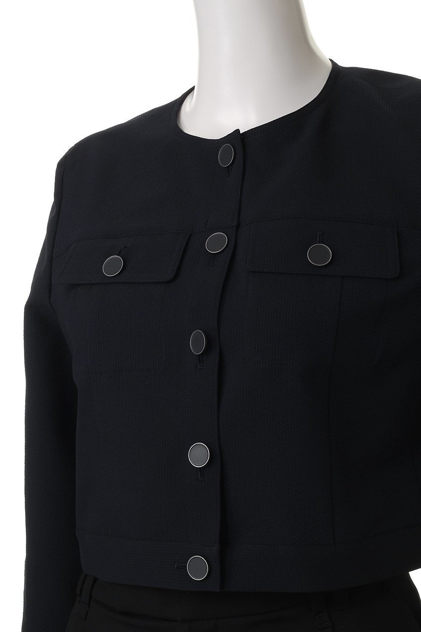 【アナイ/ANAYI】のサッカーストレッチクロップドBZ 人気、トレンドファッション・服の通販 founy(ファニー) 　ファッション　Fashion　レディースファッション　WOMEN　アウター　Coat Outerwear　ジャケット　Jackets　ブルゾン　Blouson/Jackets　クロップド　Cropped　ジャケット　Jacket　ストレッチ　Stretch　フラップ　Flap　ブルゾン　Blouson　ポケット　Pocket　モダン　Modern　NEW・新作・新着・新入荷　New Arrivals　other-5|ID: prp329100004480643 ipo3291000000031588323