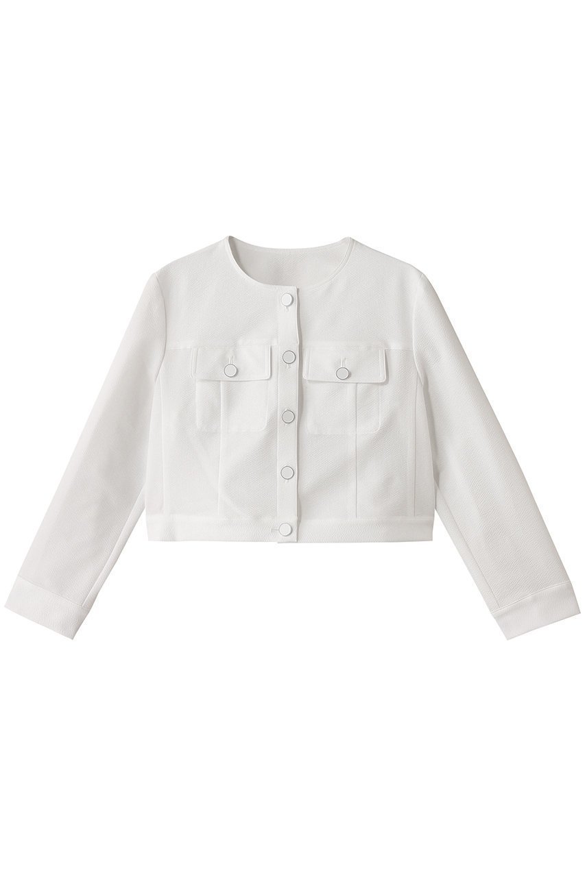 【アナイ/ANAYI】のサッカーストレッチクロップドBZ インテリア・キッズ・メンズ・レディースファッション・服の通販 founy(ファニー) 　ファッション　Fashion　レディースファッション　Fashion for Women　アウター　Coat / Outerwear Collection　レディースジャケット・軽アウター　Jackets　ブルゾンジャケット・スポーティアウター　Blouson Jackets　クロップド　Cropped, Short Length　ジャケット　Jacket, Outerwear　ストレッチ　Stretch, Stretchy Fabric　フラップ　Flap, Flap Pocket　ブルゾン　Blouson, Bomber Jacket　ポケット　Pocket, Pocket Detail　モダン　Modern, Contemporary　ホワイト|ID: prp329100004480643 ipo3291000000032952777