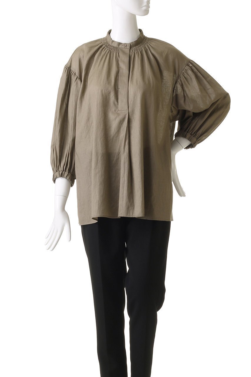 【プレインピープル/PLAIN PEOPLE】のラミーリヨセルプルオーバー 人気、トレンドファッション・服の通販 founy(ファニー) 　ファッション　Fashion　レディースファッション　Fashion for Women　トップス・カットソー　Cut & Sew Tops　シャツ・ブラウス・オフィスカジュアル　Elegant Blouses & Button-Ups　カジュアルプルオーバー・ニットトップス　Pullovers & Knit Tops / Casual Pullovers　ギャザー　Gathered, Ruffled　スリーブ　Sleeve, Long Sleeve / Short Sleeve　ロング　Long, Long-Length　other-2|ID: prp329100004480649 ipo3291000000032808800