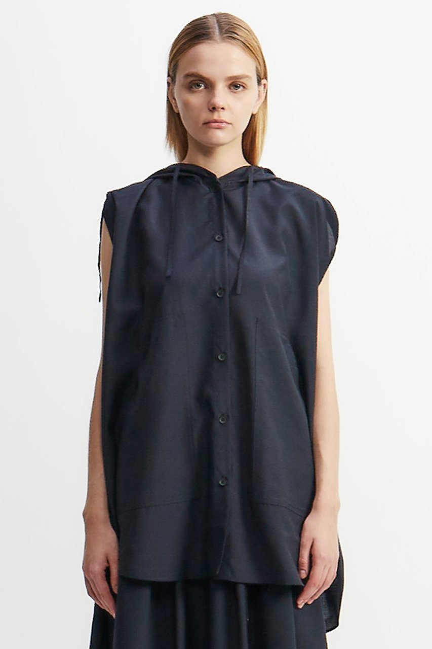【プレインピープル/PLAIN PEOPLE】のブライトローン撥水フーディブラウス 人気、トレンドファッション・服の通販 founy(ファニー) 　ファッション　Fashion　レディースファッション　Fashion for Women　トップス・カットソー　Cut & Sew Tops　シャツ・ブラウス・オフィスカジュアル　Elegant Blouses & Button-Ups　ショート　Short, Short Length　スリーブ　Sleeve, Long Sleeve / Short Sleeve　セットアップ　Set-Up, Coordinated Outfit　フレンチ　French, French Style　 other-1|ID: prp329100004480655 ipo3291000000032809368