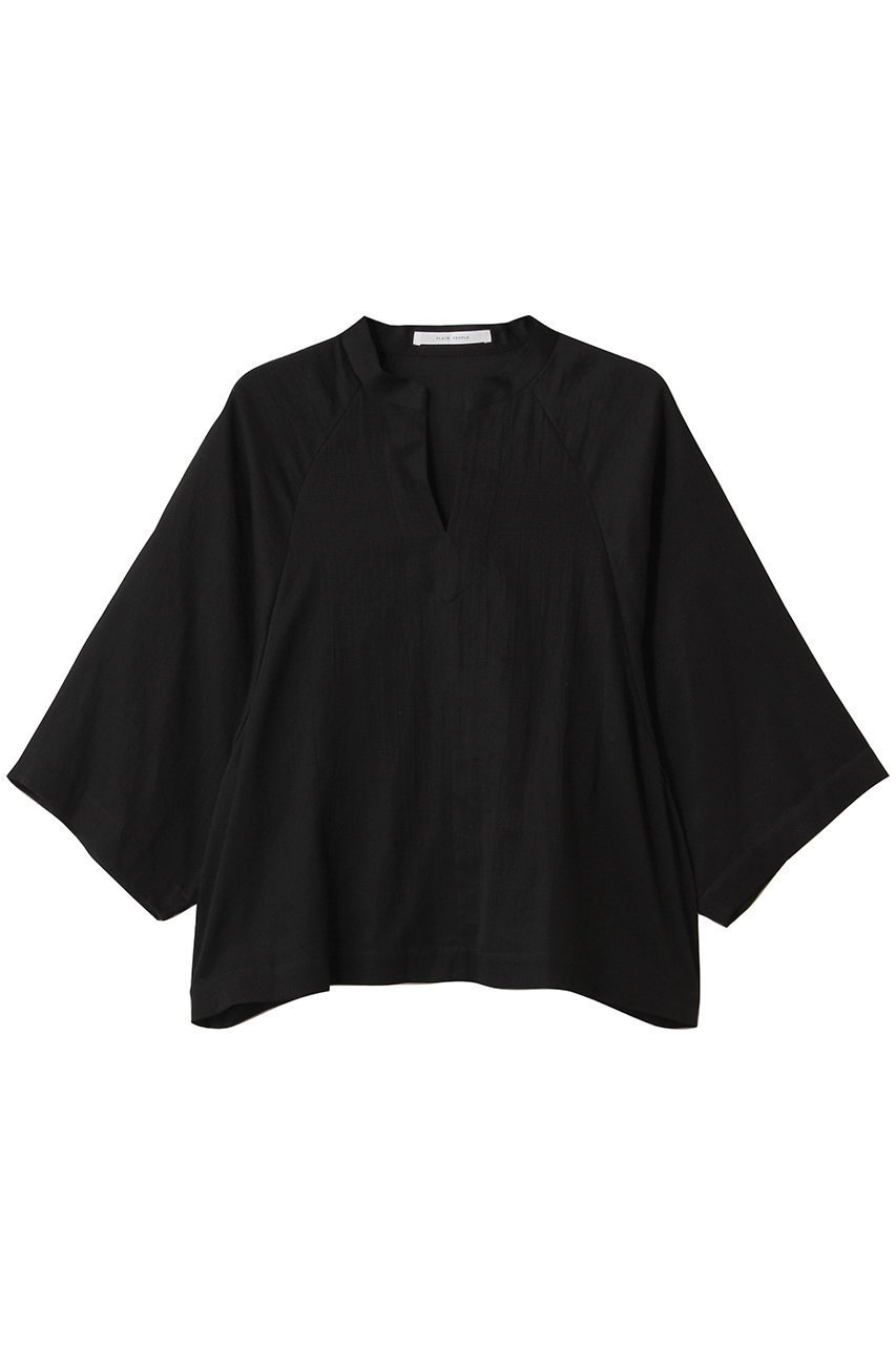 【プレインピープル/PLAIN PEOPLE】のドビーサテンプルオーバー インテリア・キッズ・メンズ・レディースファッション・服の通販 founy(ファニー) 　ファッション　Fashion　レディースファッション　WOMEN　トップス・カットソー　Tops/Tshirt　シャツ/ブラウス　Shirts/Blouses　プルオーバー　Pullover　シアー　Sheer　ショート　Short　スリーブ　Sleeve　ブラック|ID: prp329100004480661 ipo3291000000031974522