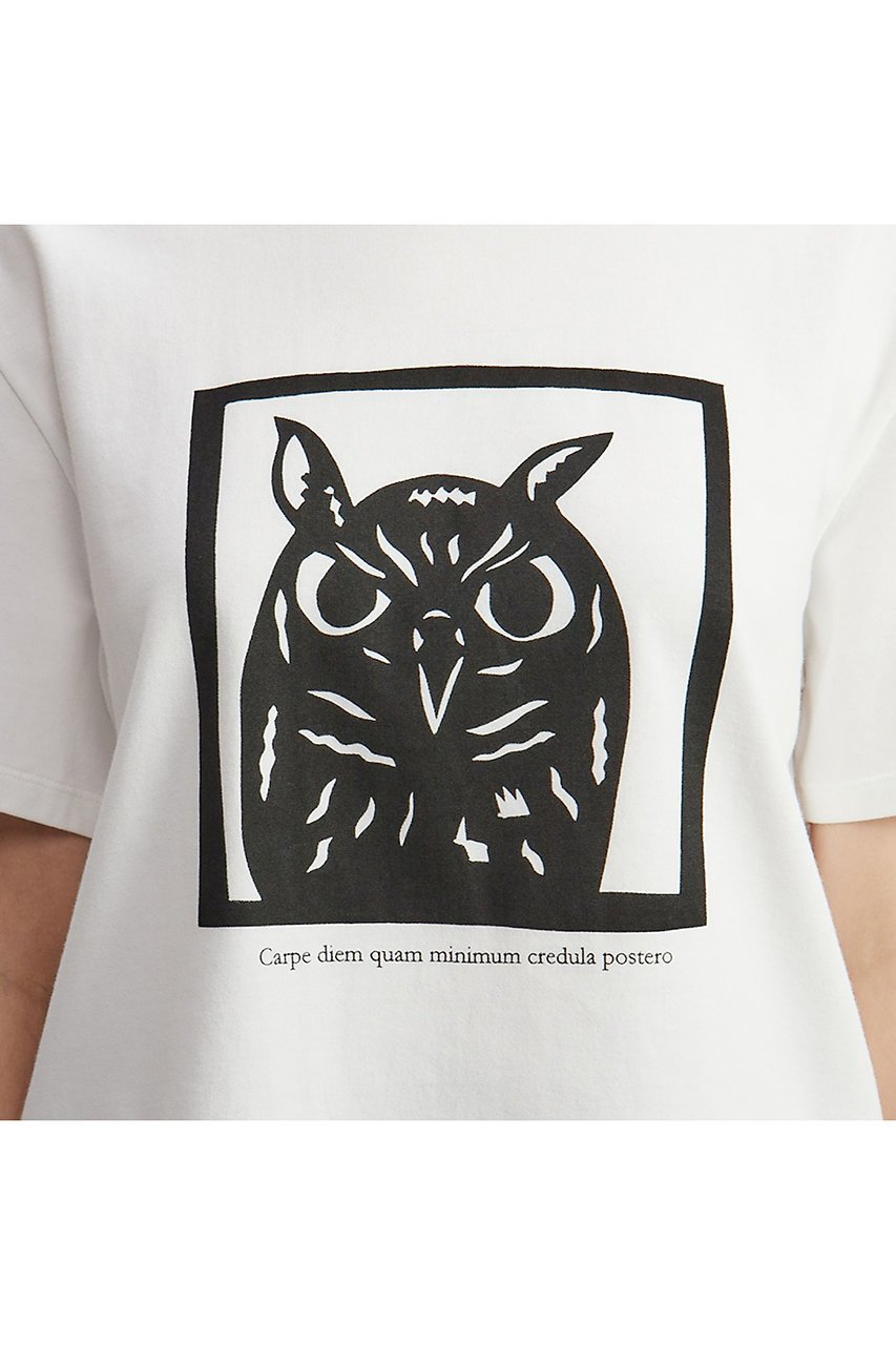 【プレインピープル/PLAIN PEOPLE】のミミズクプリントTシャツ 人気、トレンドファッション・服の通販 founy(ファニー) 　ファッション　Fashion　レディースファッション　Fashion for Women　トップス・カットソー　Cut & Sew Tops　シャツ・ブラウス・オフィスカジュアル　Elegant Blouses & Button-Ups　ロングTシャツ・Tシャツ　Longline T-Shirts & Tees　カットソー・ベーシックTシャツ　Cut-and-Sewn Tops / Stretch Tees & Basics　クロップド　Cropped, Short Length　ショート　Short, Short Length　シンプル　Simple, Minimal　スリーブ　Sleeve, Long Sleeve / Short Sleeve　デニム　Denim, Jeans Material　バランス　Balance, Style Balance　プリント　Print, Printed Pattern　エレガント 上品　Elegant　other-2|ID: prp329100004480667 ipo3291000000032792386