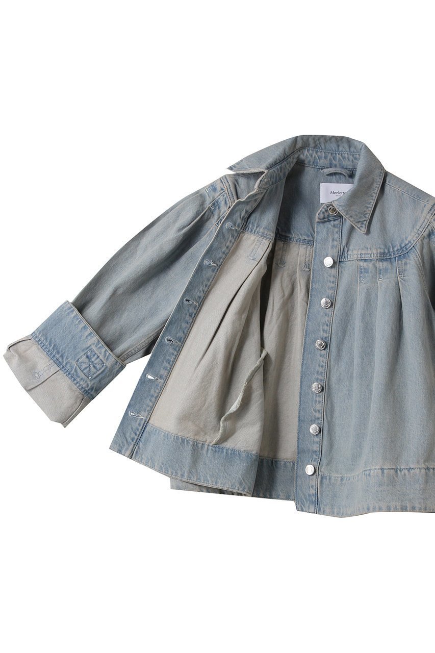 【マーレット/MERLETTE】のEASTON LIGHT WASH デニムジャケット 人気、トレンドファッション・服の通販 founy(ファニー) 　ファッション　Fashion　レディースファッション　WOMEN　アウター　Coat Outerwear　ジャケット　Jackets　デニムジャケット　Denim Jackets　おすすめ　Recommend　ショート　Short　ジャケット　Jacket　デニム　Denim　バランス　Balance　フェミニン　Feminine　ヨーク　Yoke　人気　Popularity　切替　Switching　other-7|ID: prp329100004480710 ipo3291000000031791702