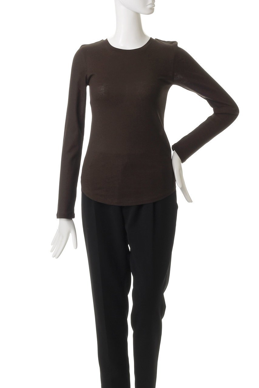 【ミディウミソリッド/MIDIUMISOLID】のlong slv rib top トップ 人気、トレンドファッション・服の通販 founy(ファニー) 　ファッション　Fashion　レディースファッション　Fashion for Women　トップス・カットソー　Cut & Sew Tops　シャツ・ブラウス・オフィスカジュアル　Elegant Blouses & Button-Ups　おすすめ　Recommended / Our Picks　エレガント 上品　Elegant　シアー　Sheer, See-Through　シンプル　Simple, Minimal　スリーブ　Sleeve, Long Sleeve / Short Sleeve　デニム　Denim, Jeans Material　フィット　Fit, Slim Fit　ロング　Long, Long-Length　other-2|ID: prp329100004482864 ipo3291000000032856888