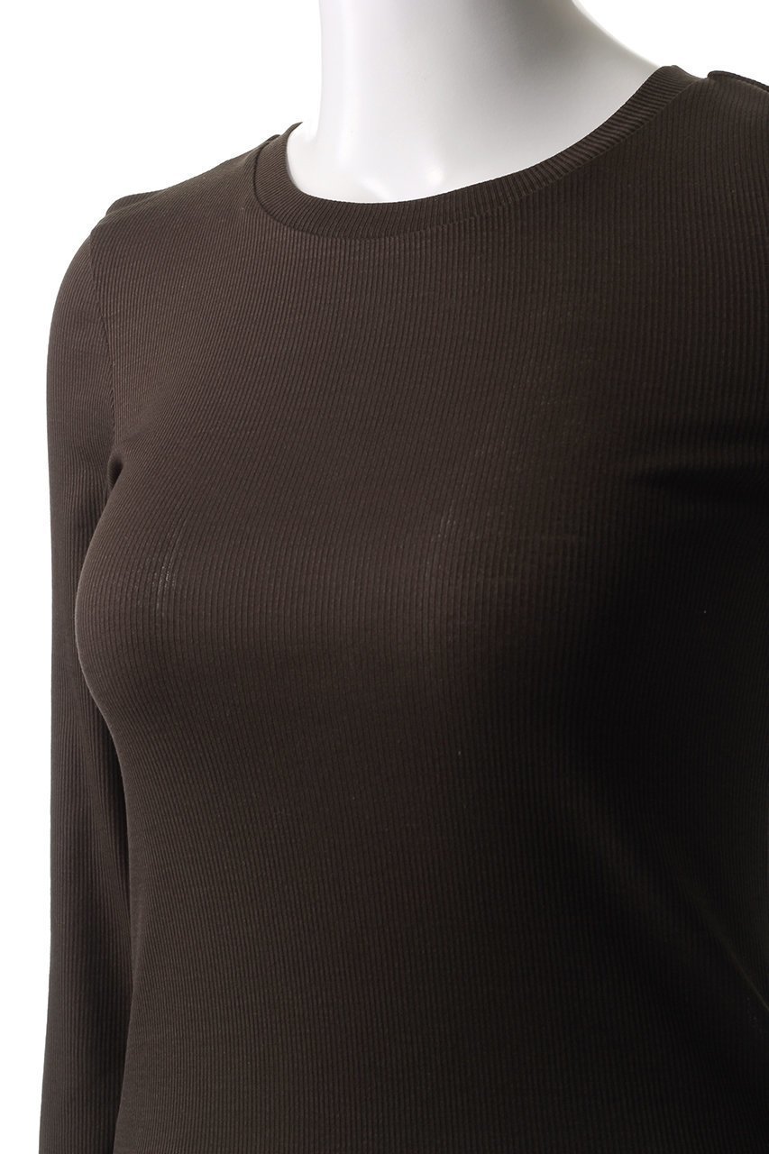 【ミディウミソリッド/MIDIUMISOLID】のlong slv rib top トップ 人気、トレンドファッション・服の通販 founy(ファニー) 　ファッション　Fashion　レディースファッション　Fashion for Women　トップス・カットソー　Cut & Sew Tops　シャツ・ブラウス・オフィスカジュアル　Elegant Blouses & Button-Ups　おすすめ　Recommended / Our Picks　エレガント 上品　Elegant　シアー　Sheer, See-Through　シンプル　Simple, Minimal　スリーブ　Sleeve, Long Sleeve / Short Sleeve　デニム　Denim, Jeans Material　フィット　Fit, Slim Fit　ロング　Long, Long-Length　other-5|ID: prp329100004482864 ipo3291000000032856901