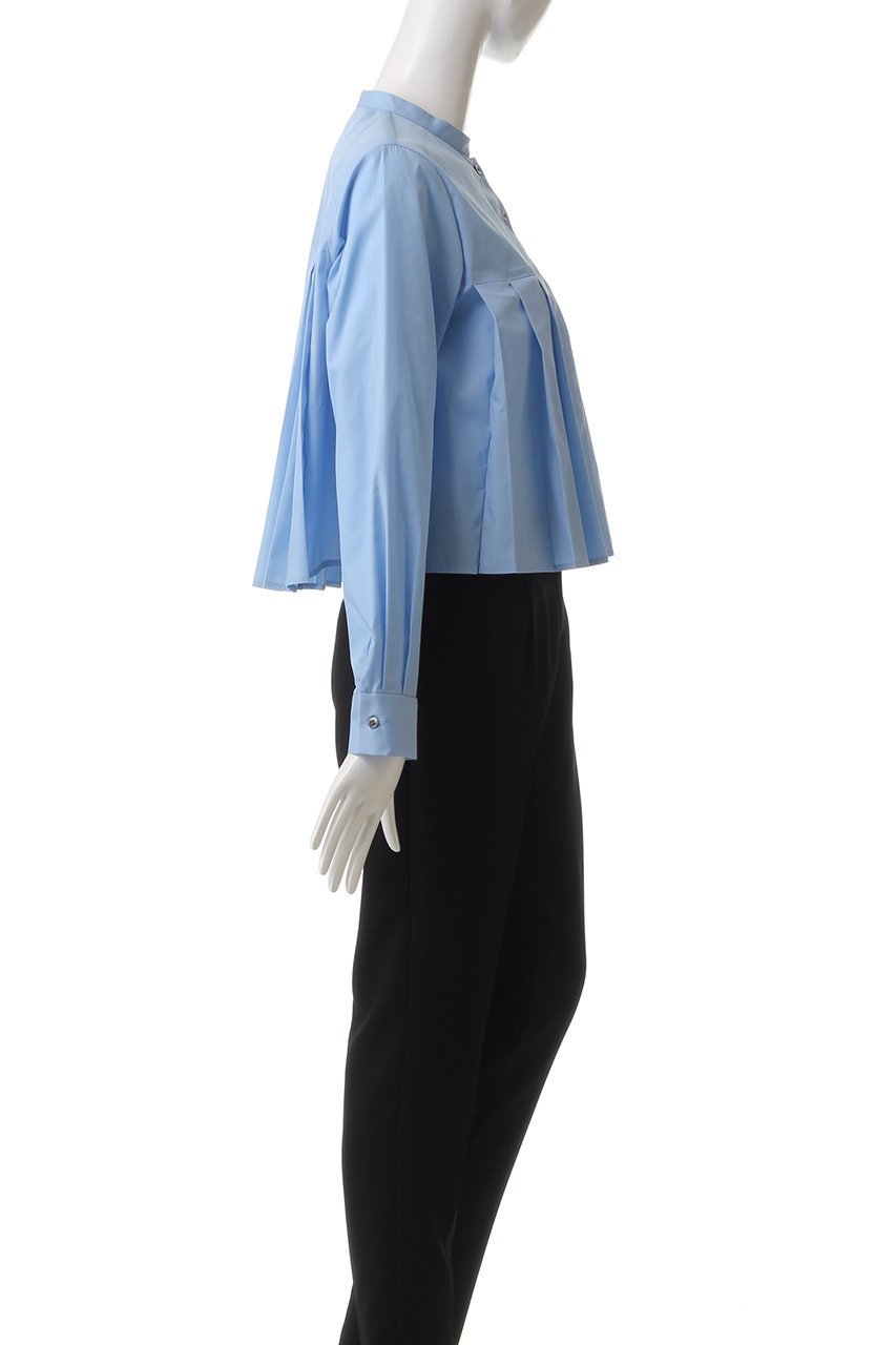 【ミディウミソリッド/MIDIUMISOLID】のstand collar pleats shirt.S シャツ 人気、トレンドファッション・服の通販 founy(ファニー) 　ファッション　Fashion　レディースファッション　WOMEN　トップス・カットソー　Tops/Tshirt　シャツ/ブラウス　Shirts/Blouses　クロップド　Cropped　シンプル　Simple　スリーブ　Sleeve　デニム　Denim　トレンド　Trend　プリーツ　Pleats　ロング　Long　other-3|ID: prp329100004482865 ipo3291000000031602441