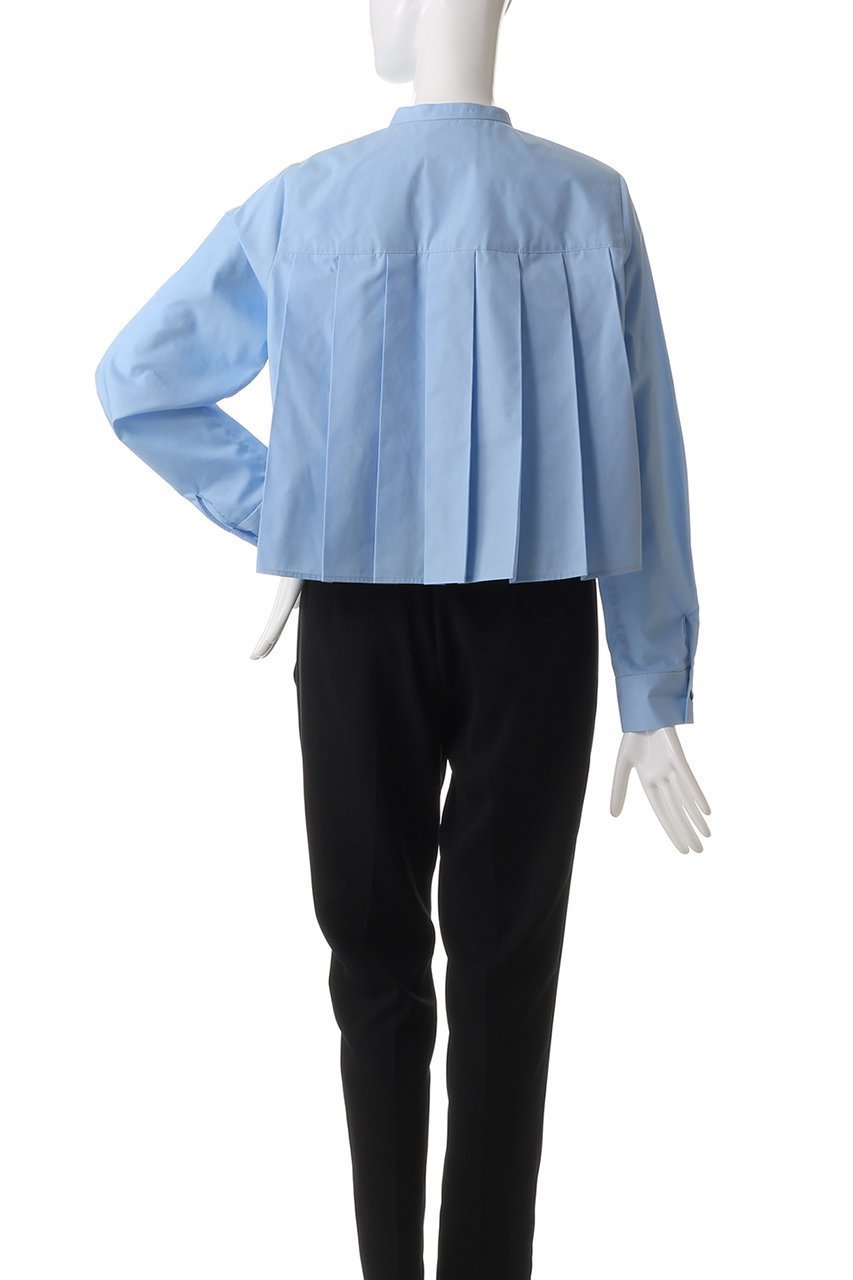 【ミディウミソリッド/MIDIUMISOLID】のstand collar pleats shirt.S シャツ 人気、トレンドファッション・服の通販 founy(ファニー) 　ファッション　Fashion　レディースファッション　WOMEN　トップス・カットソー　Tops/Tshirt　シャツ/ブラウス　Shirts/Blouses　クロップド　Cropped　シンプル　Simple　スリーブ　Sleeve　デニム　Denim　トレンド　Trend　プリーツ　Pleats　ロング　Long　other-4|ID: prp329100004482865 ipo3291000000031602442