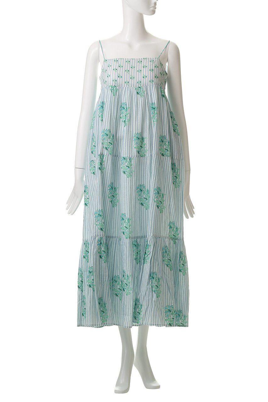 【ヌキテパ/NE QUITTEZ PAS】のCOTTON JACQUARD LILY プリント キャミソールドレス 人気、トレンドファッション・服の通販 founy(ファニー) 　ファッション　Fashion　レディースファッション　Fashion for Women　ワンピース　Dresses　フォーマル・パーティードレス・結婚式用ドレス　Elegant & Casual Dresses　チュニック　Tunic Tops & Dresses　キャミソール　Camisole, Spaghetti Strap Top　ストライプ　Stripe, Striped Pattern　チュニック　Tunic, Long Top　ドレス　Dress, One-Piece　フェミニン　Feminine, Girly　プリント　Print, Printed Pattern　リゾート　Resort, Vacation Style　ロング　Long, Long-Length　夏　Summer　other-2|ID: prp329100004482872 ipo3291000000032862914
