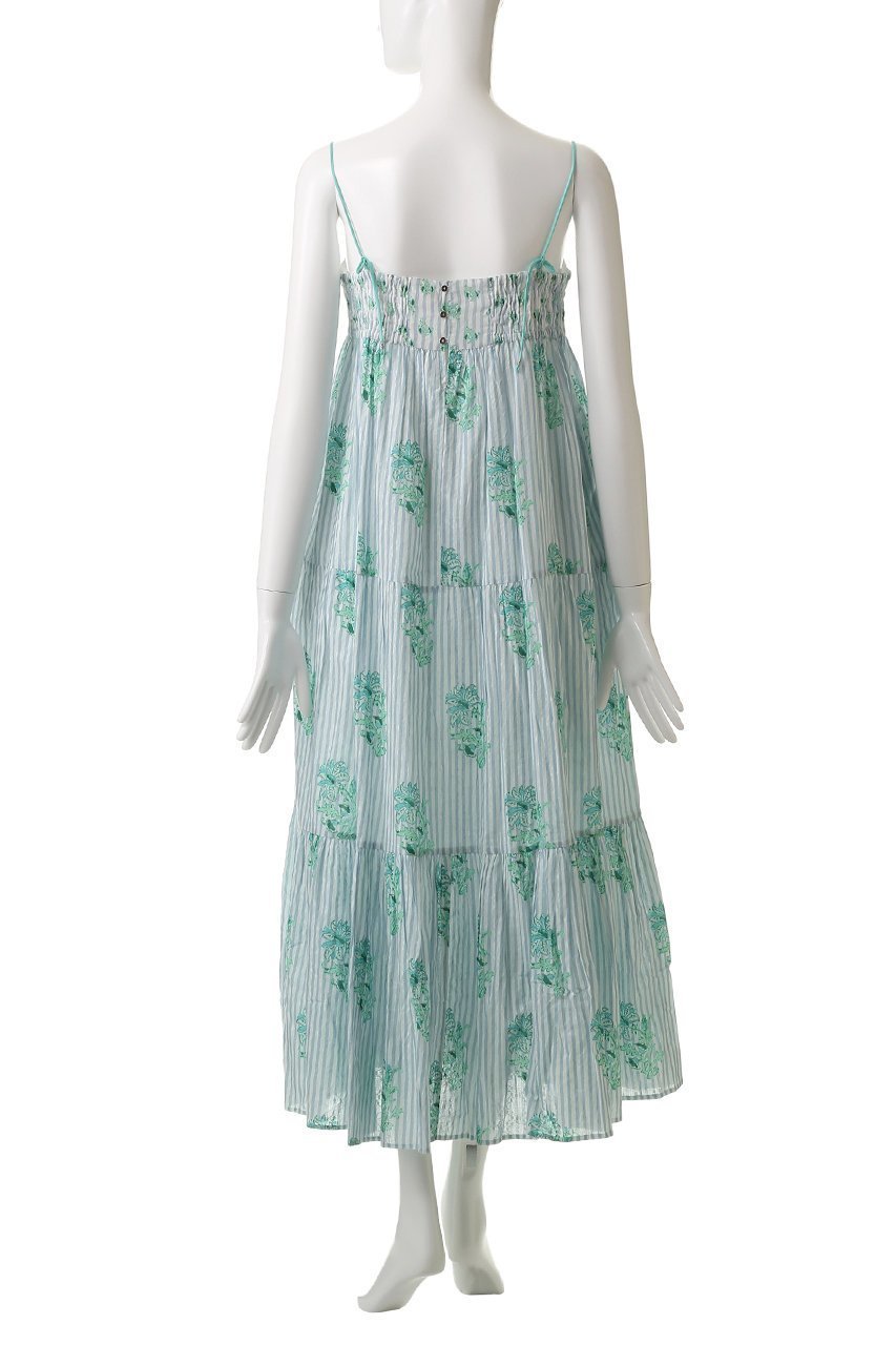 【ヌキテパ/NE QUITTEZ PAS】のCOTTON JACQUARD LILY プリント キャミソールドレス 人気、トレンドファッション・服の通販 founy(ファニー) 　ファッション　Fashion　レディースファッション　Fashion for Women　ワンピース　Dresses　フォーマル・パーティードレス・結婚式用ドレス　Elegant & Casual Dresses　チュニック　Tunic Tops & Dresses　キャミソール　Camisole, Spaghetti Strap Top　ストライプ　Stripe, Striped Pattern　チュニック　Tunic, Long Top　ドレス　Dress, One-Piece　フェミニン　Feminine, Girly　プリント　Print, Printed Pattern　リゾート　Resort, Vacation Style　ロング　Long, Long-Length　夏　Summer　other-4|ID: prp329100004482872 ipo3291000000032862926