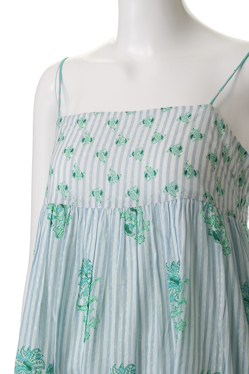 【ヌキテパ/NE QUITTEZ PAS】のCOTTON JACQUARD LILY プリント キャミソールドレス 人気、トレンドファッション・服の通販 founy(ファニー) 　ファッション　Fashion　レディースファッション　Fashion for Women　ワンピース　Dresses　フォーマル・パーティードレス・結婚式用ドレス　Elegant & Casual Dresses　チュニック　Tunic Tops & Dresses　キャミソール　Camisole, Spaghetti Strap Top　ストライプ　Stripe, Striped Pattern　チュニック　Tunic, Long Top　ドレス　Dress, One-Piece　フェミニン　Feminine, Girly　プリント　Print, Printed Pattern　リゾート　Resort, Vacation Style　ロング　Long, Long-Length　夏　Summer　other-5|ID: prp329100004482872 ipo3291000000032862930