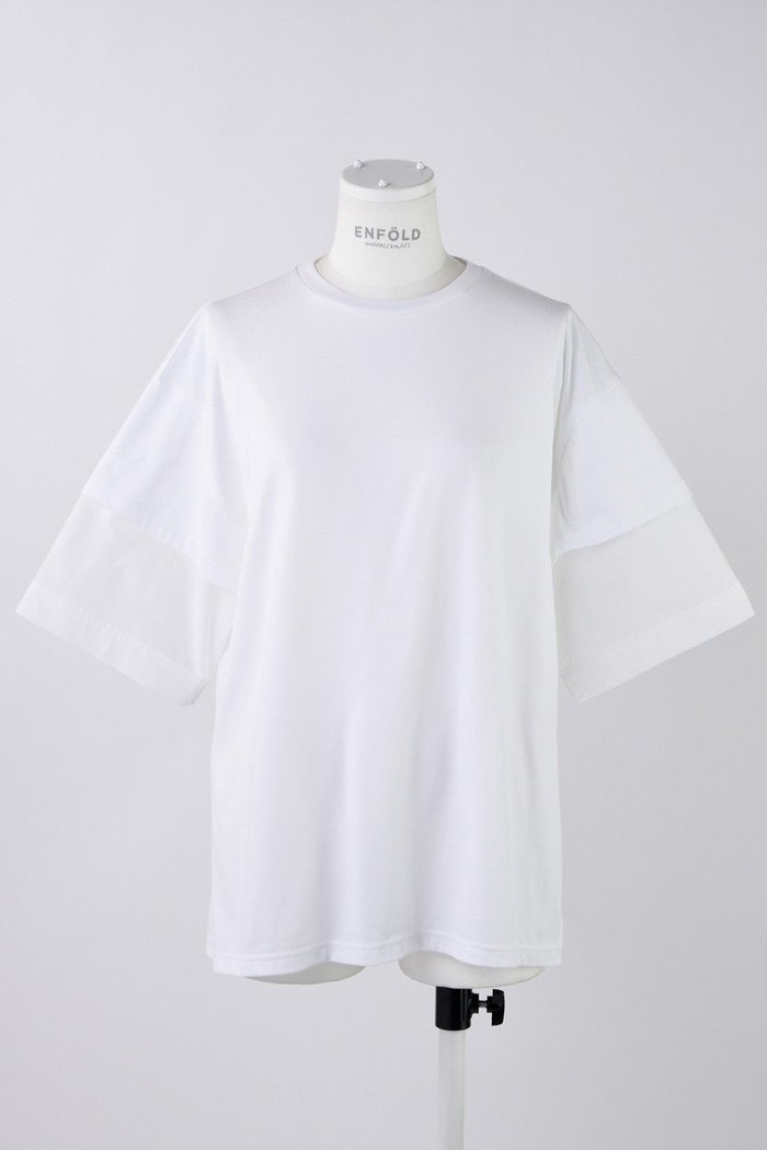 【エンフォルド/ENFOLD】のスビン天竺 レイヤード T/SH Tシャツ インテリア・キッズ・メンズ・レディースファッション・服の通販 founy(ファニー) https://founy.com/ ファッション Fashion レディースファッション Fashion for Women トップス・カットソー Cut & Sew Tops シャツ・ブラウス・オフィスカジュアル Elegant Blouses & Button-Ups ロングTシャツ・Tシャツ Longline T-Shirts & Tees カットソー・ベーシックTシャツ Cut-and-Sewn Tops / Stretch Tees & Basics ショート Short, Short Length スリーブ Sleeve, Long Sleeve / Short Sleeve ドッキング Docking, Mixed Material バランス Balance, Style Balance フレンチ French, French Style 半袖 Short Sleeve, Half Sleeve |ID: prp329100004482879 ipo3291000000036148767