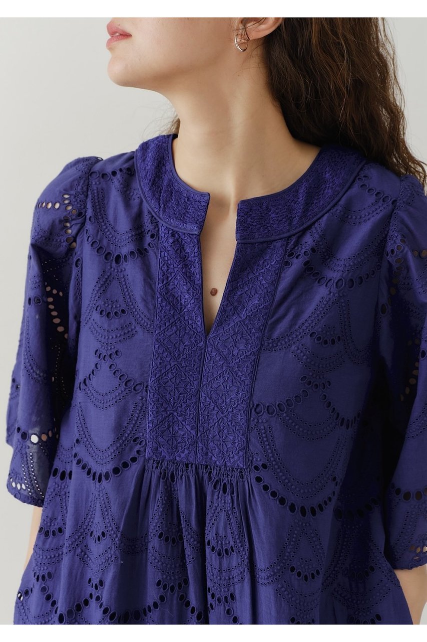【ヌキテパ/NE QUITTEZ PAS】のCOTTON VOILE DOT HEMLA ショートスリーブドレス 人気、トレンドファッション・服の通販 founy(ファニー) 　ファッション　Fashion　レディースファッション　WOMEN　ワンピース　Dress　ドレス　Party Dresses　チュニック　Tunic　チュニック　Tunic　リラックス　Relax　ロング　Long　夏　Summer　other-6|ID: prp329100004482908 ipo3291000000032074680