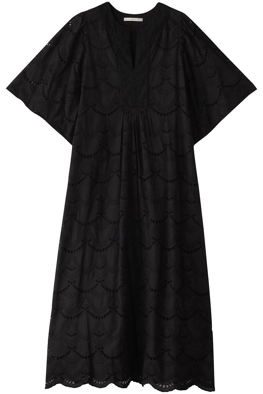 【ヌキテパ/NE QUITTEZ PAS】のCOTTON VOILE DOT HEMLA ショートスリーブドレス インテリア・キッズ・メンズ・レディースファッション・服の通販 founy(ファニー) 　ファッション　Fashion　レディースファッション　Fashion for Women　ワンピース　Dresses　フォーマル・パーティードレス・結婚式用ドレス　Elegant & Casual Dresses　チュニック　Tunic Tops & Dresses　チュニック　Tunic, Long Top　リラックス　Relax, Relaxed Fit　ロング　Long, Long-Length　夏　Summer　ブラック|ID: prp329100004482908 ipo3291000000032862747