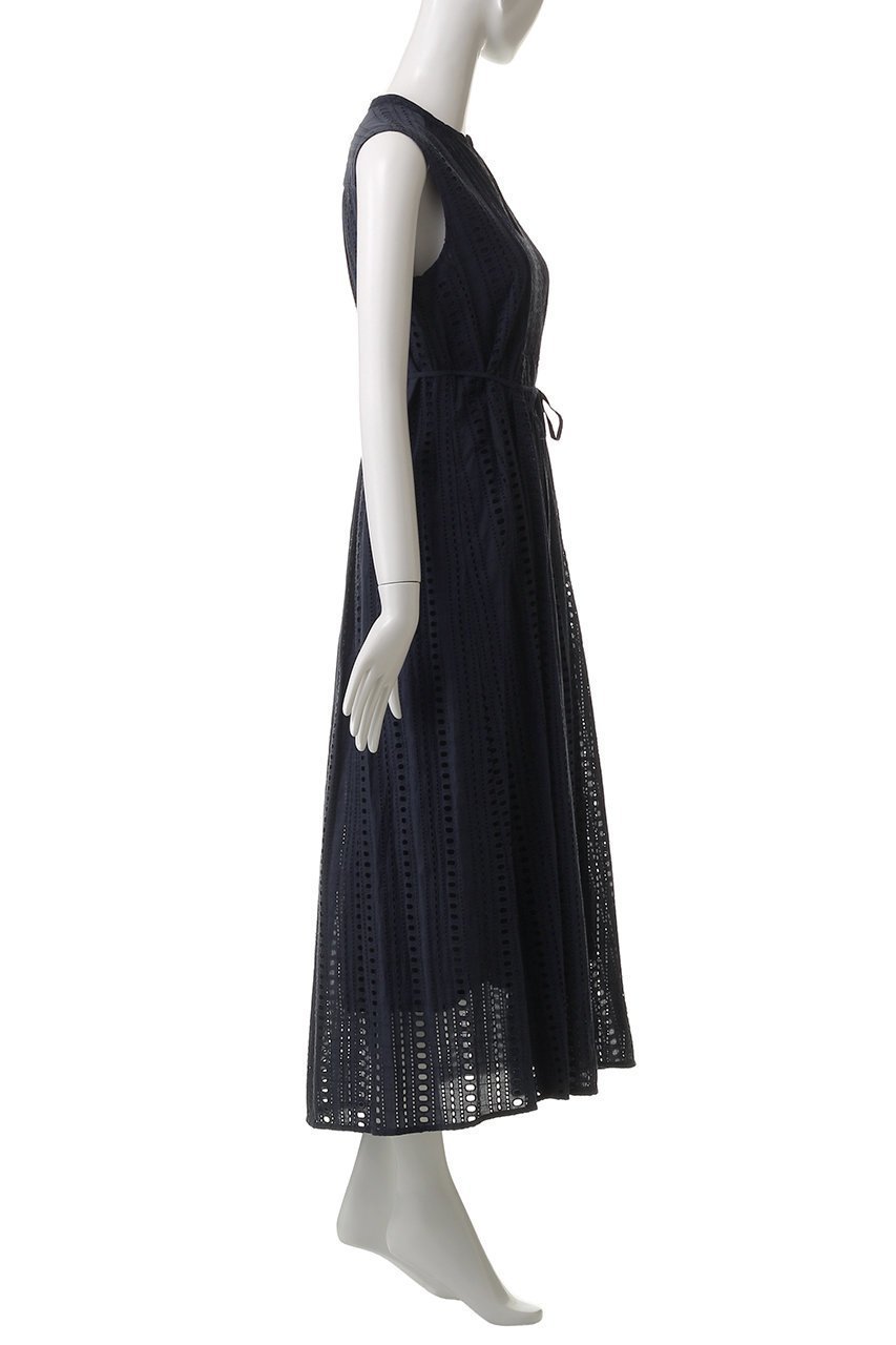 【ヌキテパ/NE QUITTEZ PAS】のSTRIPE CUTWORK 刺しゅう ノースリーブドレス 人気、トレンドファッション・服の通販 founy(ファニー) 　ファッション　Fashion　レディースファッション　Fashion for Women　ワンピース　Dresses　フォーマル・パーティードレス・結婚式用ドレス　Elegant & Casual Dresses　チュニック　Tunic Tops & Dresses　おすすめ　Recommended / Our Picks　ストライプ　Stripe, Striped Pattern　チュニック　Tunic, Long Top　ドレス　Dress, One-Piece　ノースリーブ　Sleeveless, No-Sleeve　リボン　Ribbon, Bow　ロング　Long, Long-Length　ワーク　Workwear, Utility Style　エレガント 上品　Elegant　other-3|ID: prp329100004482910 ipo3291000000032862818