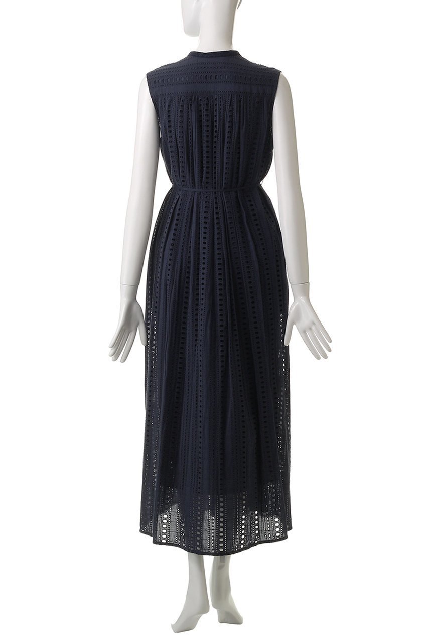 【ヌキテパ/NE QUITTEZ PAS】のSTRIPE CUTWORK 刺しゅう ノースリーブドレス 人気、トレンドファッション・服の通販 founy(ファニー) 　ファッション　Fashion　レディースファッション　Fashion for Women　ワンピース　Dresses　フォーマル・パーティードレス・結婚式用ドレス　Elegant & Casual Dresses　チュニック　Tunic Tops & Dresses　おすすめ　Recommended / Our Picks　ストライプ　Stripe, Striped Pattern　チュニック　Tunic, Long Top　ドレス　Dress, One-Piece　ノースリーブ　Sleeveless, No-Sleeve　リボン　Ribbon, Bow　ロング　Long, Long-Length　ワーク　Workwear, Utility Style　エレガント 上品　Elegant　other-4|ID: prp329100004482910 ipo3291000000032862825