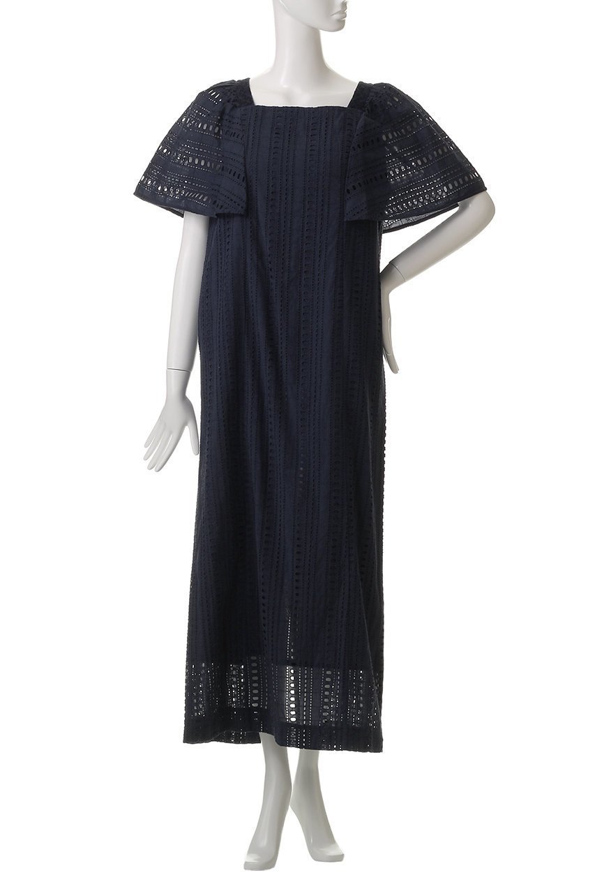 【ヌキテパ/NE QUITTEZ PAS】のSTRIPE CUTWORK ショートスリーブ ドレス 人気、トレンドファッション・服の通販 founy(ファニー) 　ファッション　Fashion　レディースファッション　Fashion for Women　ワンピース　Dresses　フォーマル・パーティードレス・結婚式用ドレス　Elegant & Casual Dresses　チュニック　Tunic Tops & Dresses　おすすめ　Recommended / Our Picks　エレガント 上品　Elegant　ショート　Short, Short Length　ストライプ　Stripe, Striped Pattern　スリーブ　Sleeve, Long Sleeve / Short Sleeve　チュニック　Tunic, Long Top　ドレス　Dress, One-Piece　ロング　Long, Long-Length　ワーク　Workwear, Utility Style　帽子　Hat, Headwear　other-2|ID: prp329100004482912 ipo3291000000032862869