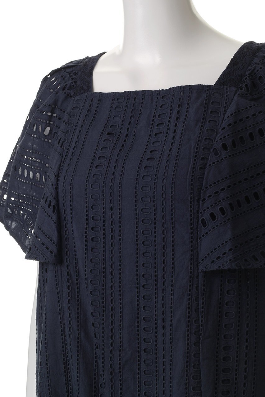 【ヌキテパ/NE QUITTEZ PAS】のSTRIPE CUTWORK ショートスリーブ ドレス 人気、トレンドファッション・服の通販 founy(ファニー) 　ファッション　Fashion　レディースファッション　Fashion for Women　ワンピース　Dresses　フォーマル・パーティードレス・結婚式用ドレス　Elegant & Casual Dresses　チュニック　Tunic Tops & Dresses　おすすめ　Recommended / Our Picks　エレガント 上品　Elegant　ショート　Short, Short Length　ストライプ　Stripe, Striped Pattern　スリーブ　Sleeve, Long Sleeve / Short Sleeve　チュニック　Tunic, Long Top　ドレス　Dress, One-Piece　ロング　Long, Long-Length　ワーク　Workwear, Utility Style　帽子　Hat, Headwear　other-5|ID: prp329100004482912 ipo3291000000032862886
