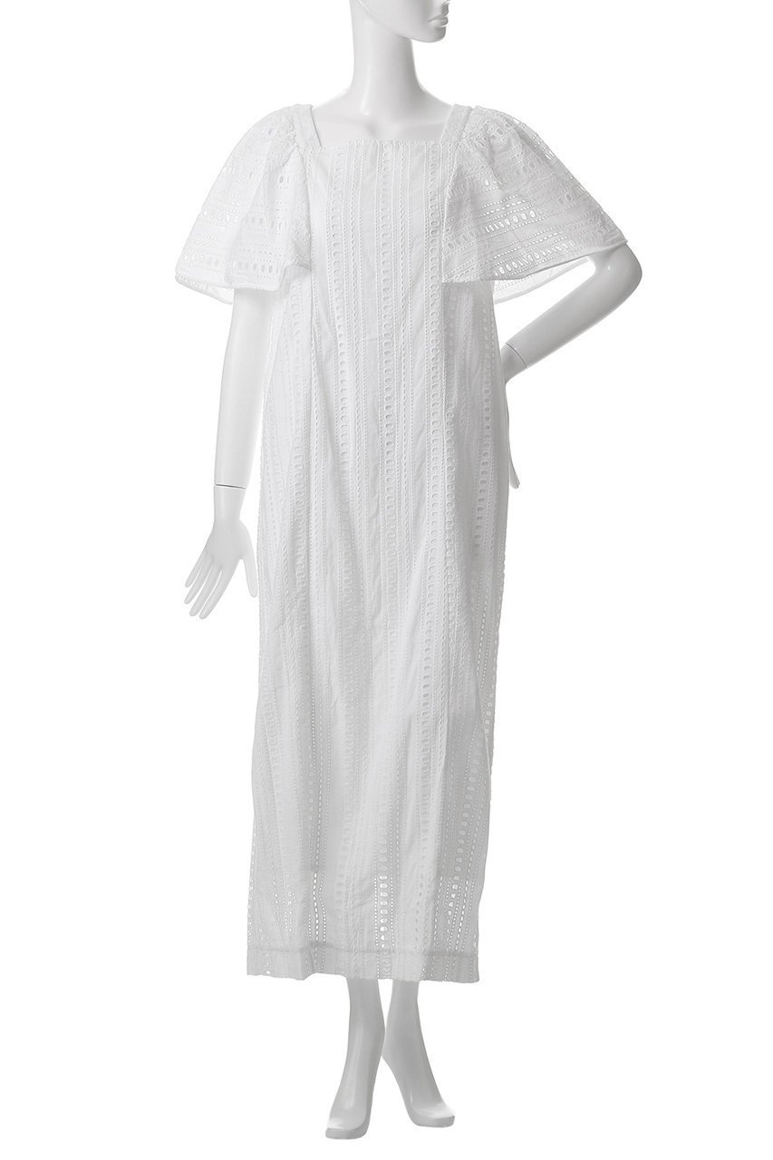 【ヌキテパ/NE QUITTEZ PAS】のSTRIPE CUTWORK ショートスリーブ ドレス 人気、トレンドファッション・服の通販 founy(ファニー) 　ファッション　Fashion　レディースファッション　Fashion for Women　ワンピース　Dresses　フォーマル・パーティードレス・結婚式用ドレス　Elegant & Casual Dresses　チュニック　Tunic Tops & Dresses　おすすめ　Recommended / Our Picks　エレガント 上品　Elegant　ショート　Short, Short Length　ストライプ　Stripe, Striped Pattern　スリーブ　Sleeve, Long Sleeve / Short Sleeve　チュニック　Tunic, Long Top　ドレス　Dress, One-Piece　ロング　Long, Long-Length　ワーク　Workwear, Utility Style　帽子　Hat, Headwear　other-2|ID: prp329100004482912 ipo3291000000033663479