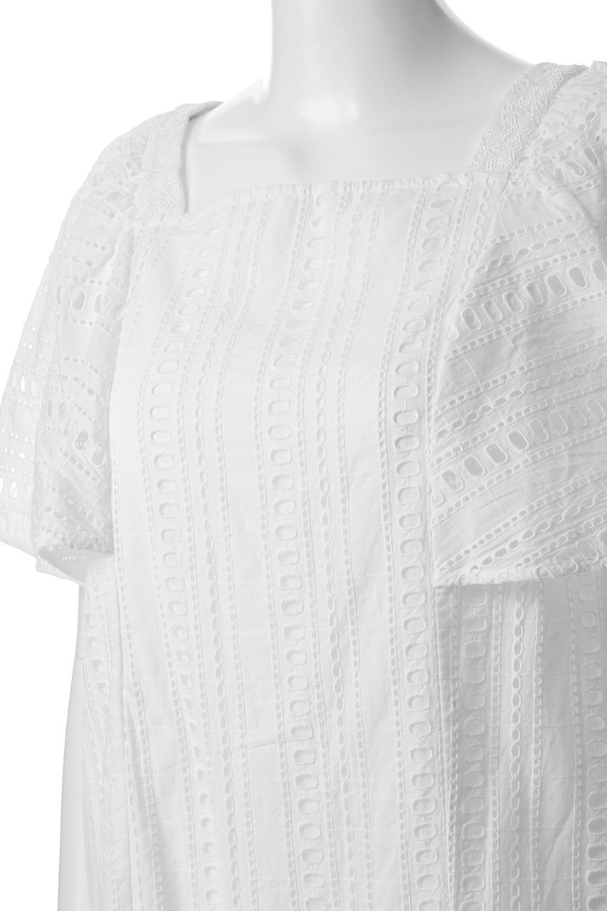 【ヌキテパ/NE QUITTEZ PAS】のSTRIPE CUTWORK ショートスリーブ ドレス 人気、トレンドファッション・服の通販 founy(ファニー) 　ファッション　Fashion　レディースファッション　Fashion for Women　ワンピース　Dresses　フォーマル・パーティードレス・結婚式用ドレス　Elegant & Casual Dresses　チュニック　Tunic Tops & Dresses　おすすめ　Recommended / Our Picks　エレガント 上品　Elegant　ショート　Short, Short Length　ストライプ　Stripe, Striped Pattern　スリーブ　Sleeve, Long Sleeve / Short Sleeve　チュニック　Tunic, Long Top　ドレス　Dress, One-Piece　ロング　Long, Long-Length　ワーク　Workwear, Utility Style　帽子　Hat, Headwear　other-5|ID: prp329100004482912 ipo3291000000033663487