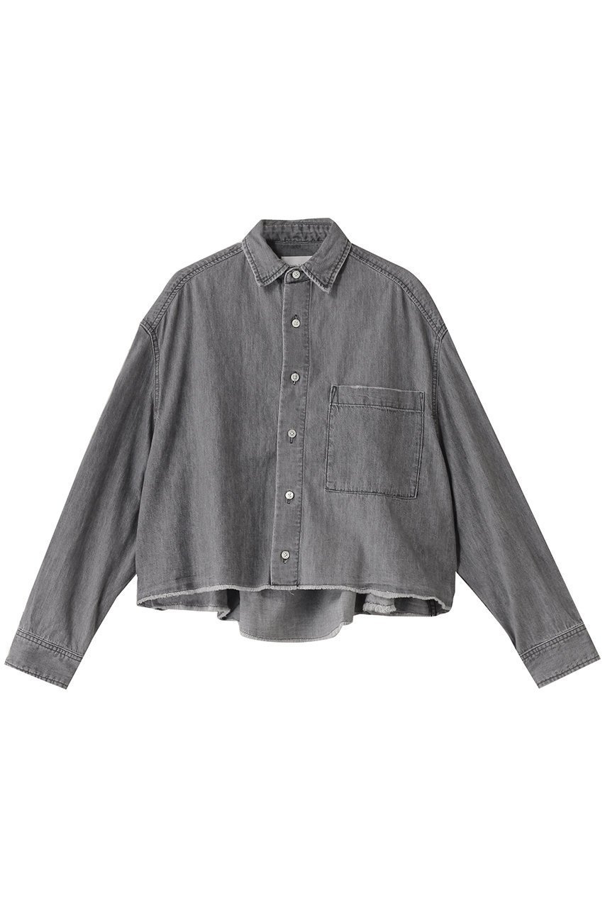 【マルティニーク/martinique】の【upper hights】デニムシャツ インテリア・キッズ・メンズ・レディースファッション・服の通販 founy(ファニー) 　ファッション　Fashion　レディースファッション　Fashion for Women　トップス・カットソー　Cut & Sew Tops　シャツ・ブラウス・オフィスカジュアル　Elegant Blouses & Button-Ups　カットオフ　Cut-Off Design　クロップド　Cropped, Short Length　スリーブ　Sleeve, Long Sleeve / Short Sleeve　デニム　Denim, Jeans Material　ロング　Long, Long-Length　グレー|ID: prp329100004482919 ipo3291000000032839026