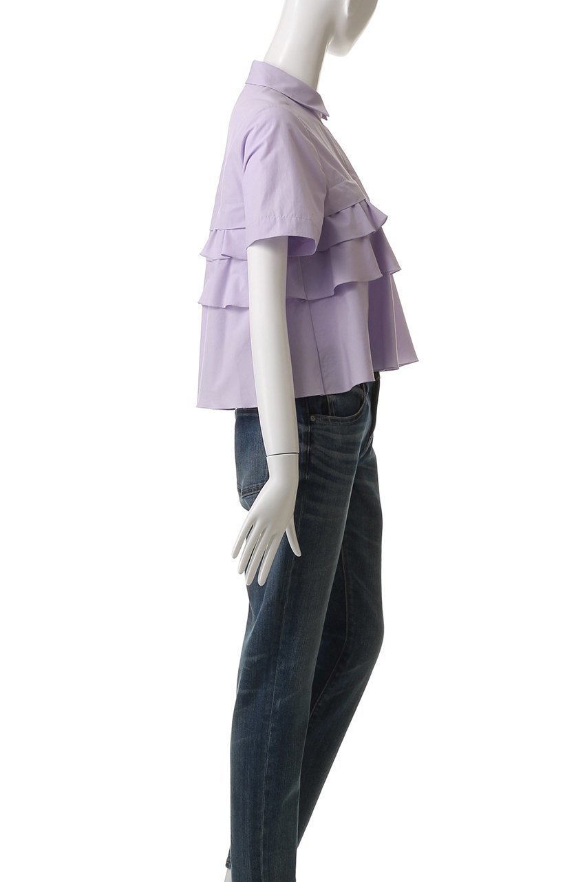 【マリリンムーン/MARILYN MOON】のレイヤードラッフルハーフスリーブブラウス 人気、トレンドファッション・服の通販 founy(ファニー) 　ファッション　Fashion　レディースファッション　Fashion for Women　トップス・カットソー　Cut & Sew Tops　シャツ・ブラウス・オフィスカジュアル　Elegant Blouses & Button-Ups　ショート　Short, Short Length　スリーブ　Sleeve, Long Sleeve / Short Sleeve　ラッフル　Ruffle, Frill　ビジネス 仕事 通勤　Business / Work / Commuting　夏　Summer　other-3|ID: prp329100004482926 ipo3291000000032839184