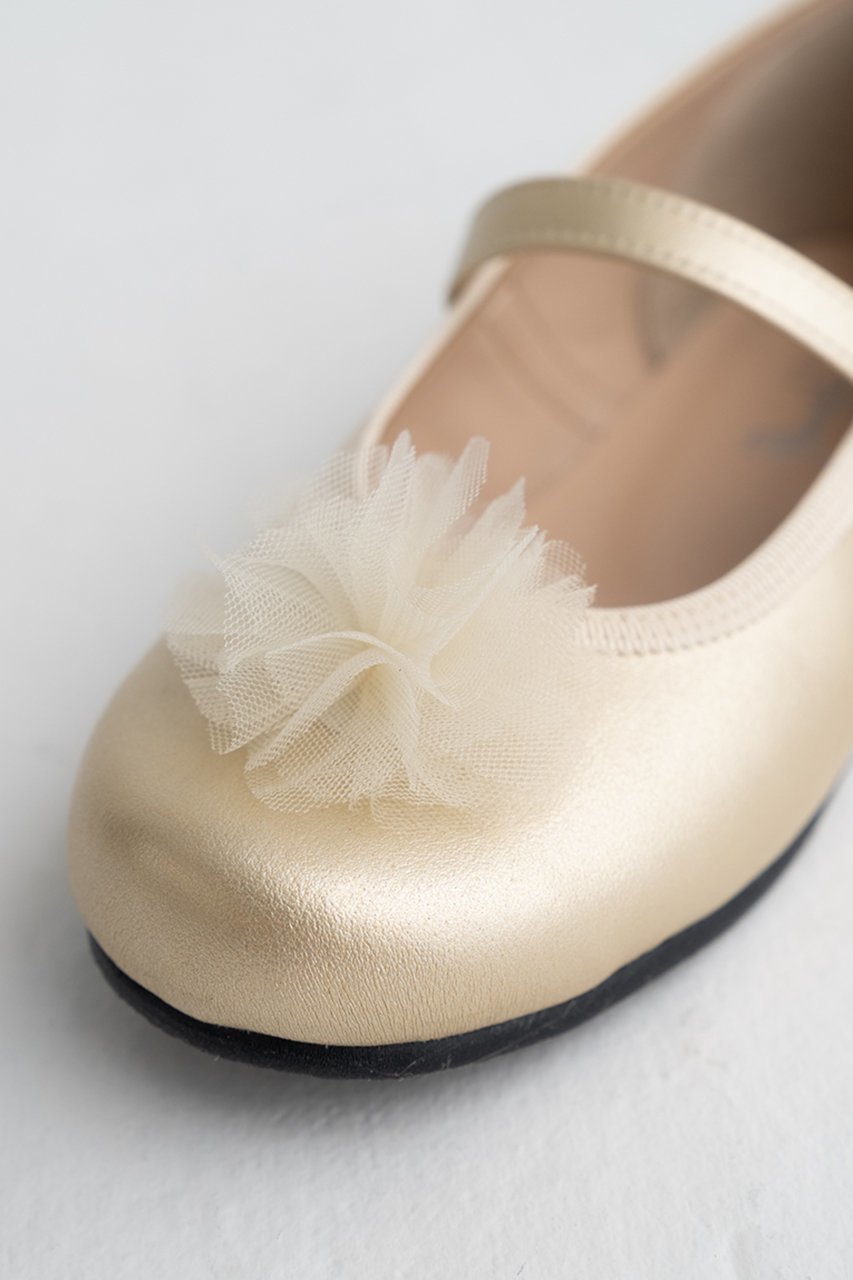 【ポプキンズ/POMPKINS / KIDS】の【KIDS】チュール花付きシューズ ゴールド 21 人気、トレンドファッション・服の通販 founy(ファニー) 　ファッション　Fashion　キッズファッション　Fashion for Kids　シューズ　Shoes, Footwear　ソックス　Socks, Hosiery　チュール　Tulip, Tulip Motif　エレガント 上品　Elegant　other-3|ID: prp329100004482932 ipo3291000000036192221