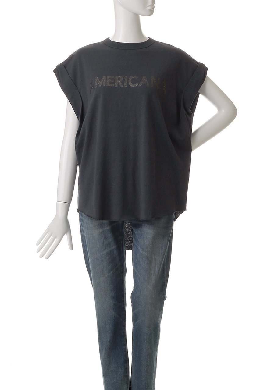 【アメリカーナ/Americana】のラフィー天竺ロールアップ ロゴTシャツ 人気、トレンドファッション・服の通販 founy(ファニー) 　ファッション　Fashion　レディースファッション　WOMEN　トップス・カットソー　Tops/Tshirt　シャツ/ブラウス　Shirts/Blouses　ロング / Tシャツ　T-Shirts　カットソー　Cut and Sewn　ショート　Short　スリーブ　Sleeve　プリント　Print　ボトム　Bottom　ロールアップ　Roll Up　other-2|ID: prp329100004482944 ipo3291000000031603160