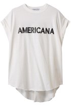 【アメリカーナ/Americana】のラフィー天竺ロールアップ ロゴTシャツ オフホワイト|ID:prp329100004482944