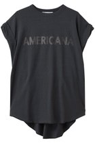 【アメリカーナ/Americana】のラフィー天竺ロールアップ ロゴTシャツ スミクロ|ID:prp329100004482944