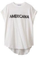 【アメリカーナ/Americana】のラフィー天竺ロールアップ ロゴTシャツ 人気、トレンドファッション・服の通販 founy(ファニー) ファッション Fashion レディースファッション Fashion for Women トップス・カットソー Cut & Sew Tops シャツ・ブラウス・オフィスカジュアル Elegant Blouses & Button-Ups ロングTシャツ・Tシャツ Longline T-Shirts & Tees カットソー・ベーシックTシャツ Cut-and-Sewn Tops / Stretch Tees & Basics ショート Short, Short Length スリーブ Sleeve, Long Sleeve / Short Sleeve プリント Print, Printed Pattern ボトム Bottoms, Lower Wear ロールアップ Roll-Up, Cuffed Hem |ID:prp329100004482944