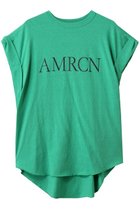 【アメリカーナ/Americana】のAMRCN ラフィー天竺ロールアップ ロゴTシャツ グリーン|ID:prp329100004482945