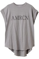 【アメリカーナ/Americana】のAMRCN ラフィー天竺ロールアップ ロゴTシャツ グレージュ|ID:prp329100004482945