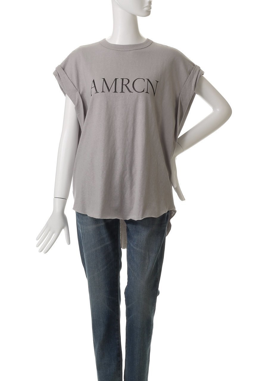 【アメリカーナ/Americana】のAMRCN ラフィー天竺ロールアップ ロゴTシャツ 人気、トレンドファッション・服の通販 founy(ファニー) 　ファッション　Fashion　レディースファッション　Fashion for Women　トップス・カットソー　Cut & Sew Tops　シャツ・ブラウス・オフィスカジュアル　Elegant Blouses & Button-Ups　ロングTシャツ・Tシャツ　Longline T-Shirts & Tees　カットソー・ベーシックTシャツ　Cut-and-Sewn Tops / Stretch Tees & Basics　ショート　Short, Short Length　スリーブ　Sleeve, Long Sleeve / Short Sleeve　ロールアップ　Roll-Up, Cuffed Hem　ワイド　Wide, Wide Fit　other-2|ID: prp329100004482945 ipo3291000000032853825