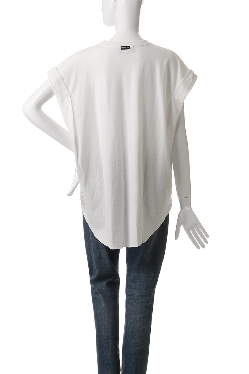 【アメリカーナ/Americana】のAMRCN ラフィー天竺ロールアップ ロゴTシャツ 人気、トレンドファッション・服の通販 founy(ファニー) 　ファッション　Fashion　レディースファッション　Fashion for Women　トップス・カットソー　Cut & Sew Tops　シャツ・ブラウス・オフィスカジュアル　Elegant Blouses & Button-Ups　ロングTシャツ・Tシャツ　Longline T-Shirts & Tees　カットソー・ベーシックTシャツ　Cut-and-Sewn Tops / Stretch Tees & Basics　ショート　Short, Short Length　スリーブ　Sleeve, Long Sleeve / Short Sleeve　ロールアップ　Roll-Up, Cuffed Hem　ワイド　Wide, Wide Fit　other-4|ID: prp329100004482945 ipo3291000000033821643