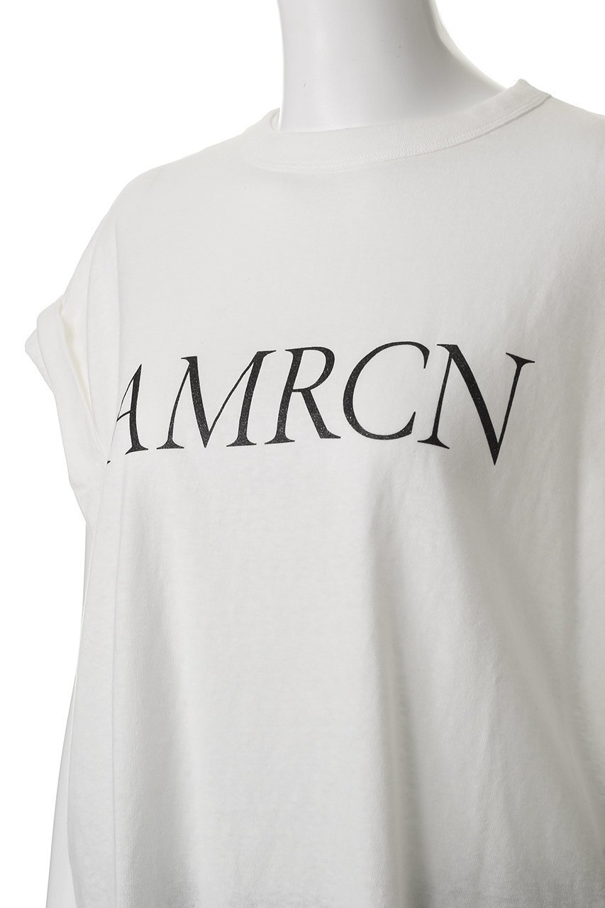 【アメリカーナ/Americana】のAMRCN ラフィー天竺ロールアップ ロゴTシャツ 人気、トレンドファッション・服の通販 founy(ファニー) 　ファッション　Fashion　レディースファッション　Fashion for Women　トップス・カットソー　Cut & Sew Tops　シャツ・ブラウス・オフィスカジュアル　Elegant Blouses & Button-Ups　ロングTシャツ・Tシャツ　Longline T-Shirts & Tees　カットソー・ベーシックTシャツ　Cut-and-Sewn Tops / Stretch Tees & Basics　ショート　Short, Short Length　スリーブ　Sleeve, Long Sleeve / Short Sleeve　ロールアップ　Roll-Up, Cuffed Hem　ワイド　Wide, Wide Fit　other-5|ID: prp329100004482945 ipo3291000000035420773