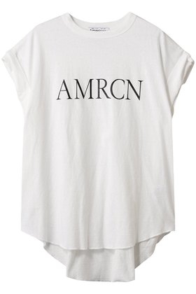 【アメリカーナ/Americana】 AMRCN ラフィー天竺ロールアップ ロゴTシャツ人気、トレンドファッション・服の通販 founy(ファニー) ファッション Fashion レディースファッション Fashion for Women トップス・カットソー Cut & Sew Tops シャツ・ブラウス・オフィスカジュアル Elegant Blouses & Button-Ups ロングTシャツ・Tシャツ Longline T-Shirts & Tees カットソー・ベーシックTシャツ Cut-and-Sewn Tops / Stretch Tees & Basics ショート Short, Short Length スリーブ Sleeve, Long Sleeve / Short Sleeve ロールアップ Roll-Up, Cuffed Hem ワイド Wide, Wide Fit |ID:prp329100004482945