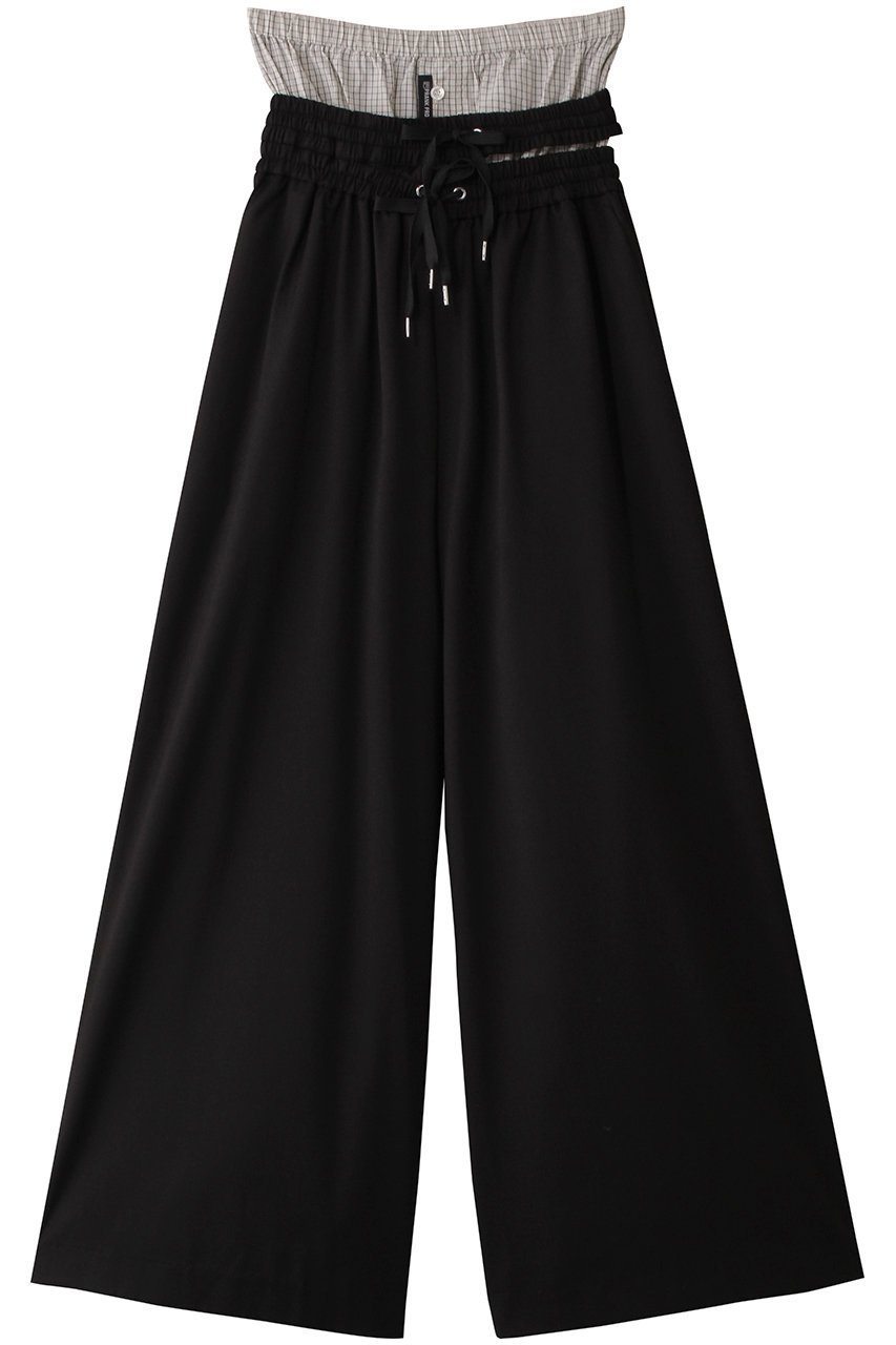 【プランク プロジェクト/PRANK PROJECT】のレイヤードスラックス / Layered Slacks インテリア・キッズ・メンズ・レディースファッション・服の通販 founy(ファニー) 　ファッション　Fashion　レディースファッション　Fashion for Women　パンツ　Pants & Trousers　アシンメトリー　Asymmetrical Style　シンプル　Simple, Minimal　ストライプ　Stripe, Striped Pattern　スラックス　Slacks, Dress Pants　スーツ　Suit, Formalwear　セパレート　Separate, Two-Piece　ドローストリング　Drawstring, Pull Cord　ペンシル　Pencil, Pencil Skirt　無地　Plain, Solid Color　リラックス　Relax, Relaxed Fit　おすすめ　Recommended / Our Picks　エレガント 上品　Elegant　BLK(ブラック)|ID: prp329100004482947 ipo3291000000032905087