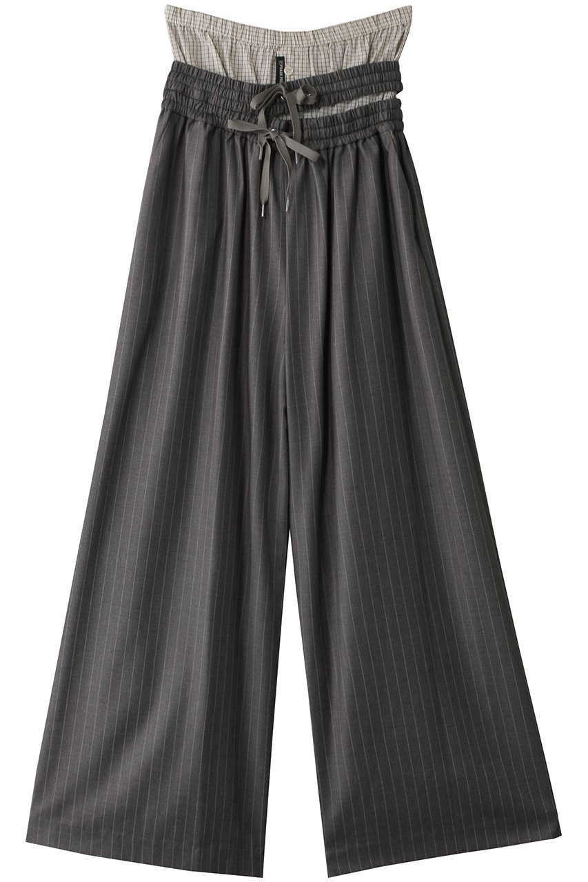 【プランク プロジェクト/PRANK PROJECT】のレイヤードスラックス / Layered Slacks インテリア・キッズ・メンズ・レディースファッション・服の通販 founy(ファニー) 　ファッション　Fashion　レディースファッション　Fashion for Women　パンツ　Pants & Trousers　アシンメトリー　Asymmetrical Style　シンプル　Simple, Minimal　ストライプ　Stripe, Striped Pattern　スラックス　Slacks, Dress Pants　スーツ　Suit, Formalwear　セパレート　Separate, Two-Piece　ドローストリング　Drawstring, Pull Cord　ペンシル　Pencil, Pencil Skirt　無地　Plain, Solid Color　リラックス　Relax, Relaxed Fit　おすすめ　Recommended / Our Picks　エレガント 上品　Elegant　GRY(グレー)|ID: prp329100004482947 ipo3291000000032905089