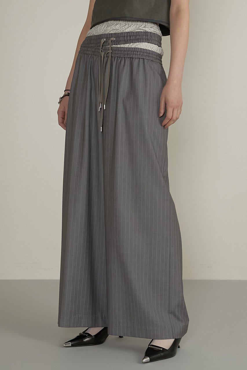 【プランク プロジェクト/PRANK PROJECT】のレイヤードスラックス / Layered Slacks 人気、トレンドファッション・服の通販 founy(ファニー) 　ファッション　Fashion　レディースファッション　Fashion for Women　パンツ　Pants & Trousers　アシンメトリー　Asymmetrical Style　シンプル　Simple, Minimal　ストライプ　Stripe, Striped Pattern　スラックス　Slacks, Dress Pants　スーツ　Suit, Formalwear　セパレート　Separate, Two-Piece　ドローストリング　Drawstring, Pull Cord　ペンシル　Pencil, Pencil Skirt　無地　Plain, Solid Color　リラックス　Relax, Relaxed Fit　おすすめ　Recommended / Our Picks　エレガント 上品　Elegant　other-6|ID: prp329100004482947 ipo3291000000032905105