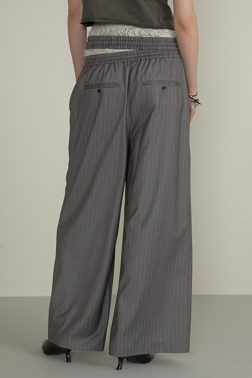 【プランク プロジェクト/PRANK PROJECT】のレイヤードスラックス / Layered Slacks 人気、トレンドファッション・服の通販 founy(ファニー) 　ファッション　Fashion　レディースファッション　Fashion for Women　パンツ　Pants & Trousers　アシンメトリー　Asymmetrical Style　シンプル　Simple, Minimal　ストライプ　Stripe, Striped Pattern　スラックス　Slacks, Dress Pants　スーツ　Suit, Formalwear　セパレート　Separate, Two-Piece　ドローストリング　Drawstring, Pull Cord　ペンシル　Pencil, Pencil Skirt　無地　Plain, Solid Color　リラックス　Relax, Relaxed Fit　おすすめ　Recommended / Our Picks　エレガント 上品　Elegant　other-7|ID: prp329100004482947 ipo3291000000032905107