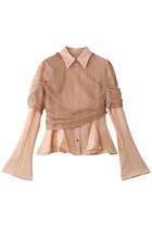 【プランク プロジェクト/PRANK PROJECT】のチュールレイヤードフリルヘムジャガードシャツ / Tulle layered ruffle hem fabric shirt PNK(ピンク)|ID: prp329100004482949 ipo3291000000036070931