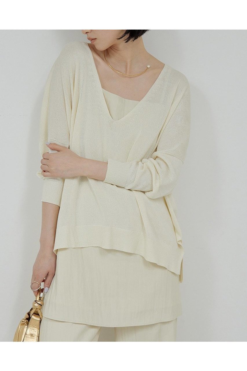 【ガリャルダガランテ/GALLARDAGALANTE】のリネンVニット 人気、トレンドファッション・服の通販 founy(ファニー) 　ファッション　Fashion　レディースファッション　WOMEN　トップス・カットソー　Tops/Tshirt　ニット　Knit Tops　プルオーバー　Pullover　おすすめ　Recommend　サマー　Summer　チュニック　Tunic　リネン　Linen　夏　Summer　春　Spring　S/S・春夏　Ss・Spring/Summer　 other-1|ID: prp329100004482955 ipo3291000000031603298