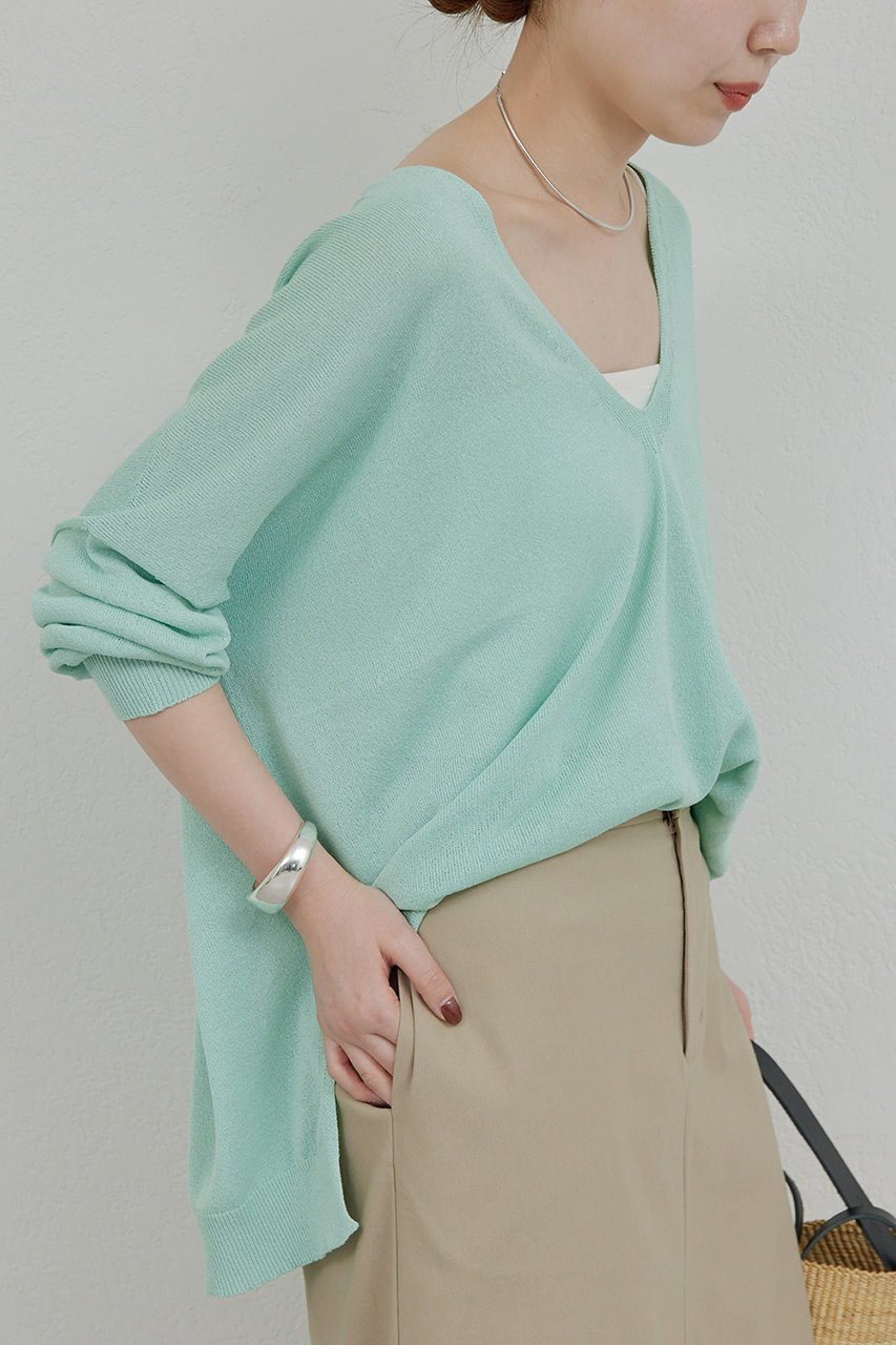 【ガリャルダガランテ/GALLARDAGALANTE】のリネンVニット 人気、トレンドファッション・服の通販 founy(ファニー) 　ファッション　Fashion　レディースファッション　WOMEN　トップス・カットソー　Tops/Tshirt　ニット　Knit Tops　プルオーバー　Pullover　おすすめ　Recommend　サマー　Summer　チュニック　Tunic　リネン　Linen　夏　Summer　春　Spring　S/S・春夏　Ss・Spring/Summer　other-7|ID: prp329100004482955 ipo3291000000031603307