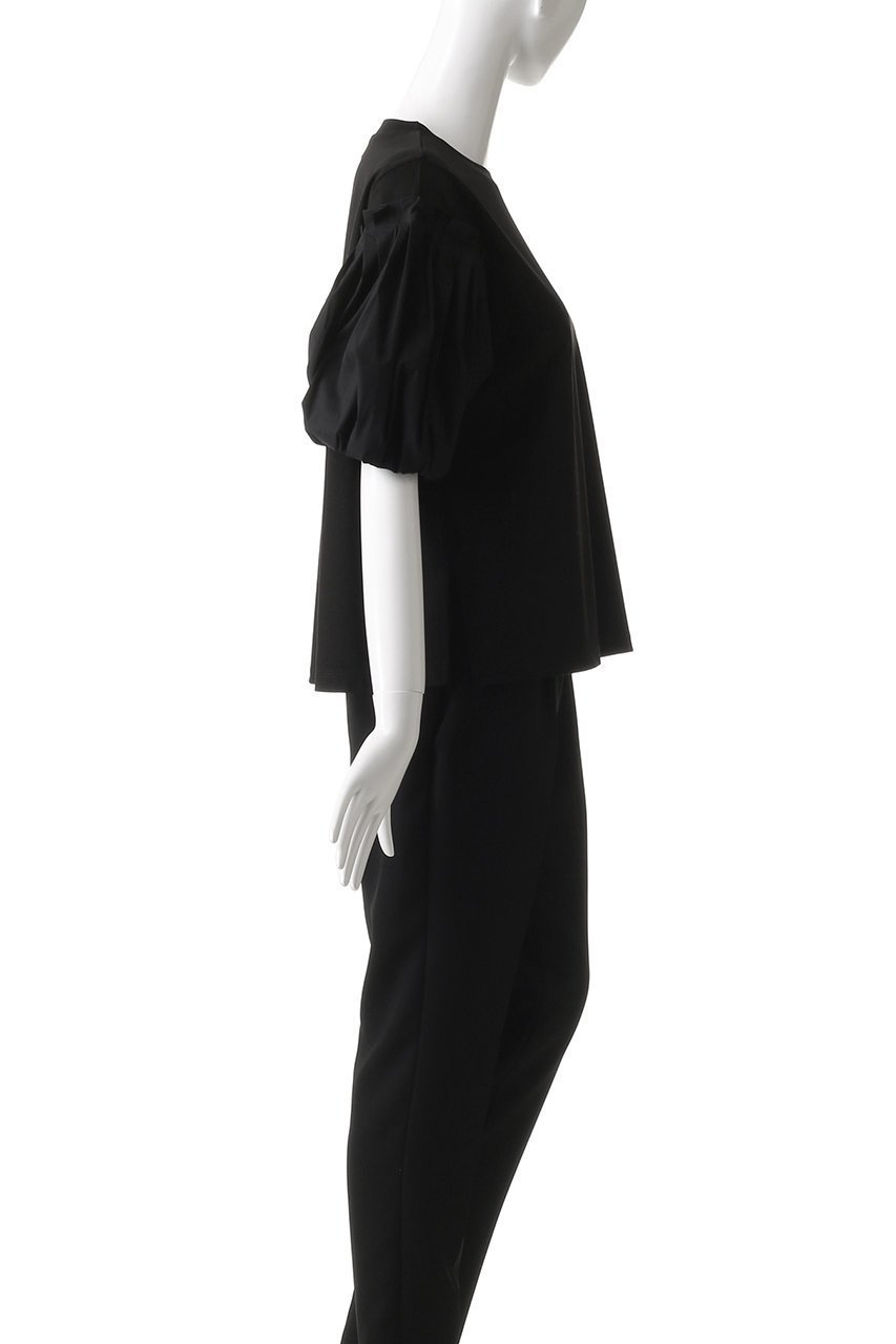 【ランバン オン ブルー/LANVIN en Bleu】のタックスリーブコンビカットソー 人気、トレンドファッション・服の通販 founy(ファニー) 　ファッション　Fashion　レディースファッション　Fashion for Women　トップス・カットソー　Cut & Sew Tops　シャツ・ブラウス・オフィスカジュアル　Elegant Blouses & Button-Ups　ロングTシャツ・Tシャツ　Longline T-Shirts & Tees　カットソー・ベーシックTシャツ　Cut-and-Sewn Tops / Stretch Tees & Basics　カットソー　Cut and Sewn Top　ショート　Short, Short Length　シンプル　Simple, Minimal　スリーブ　Sleeve, Long Sleeve / Short Sleeve　other-3|ID: prp329100004482972 ipo3291000000032854934