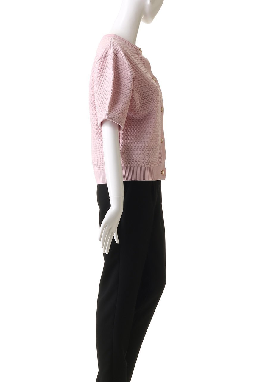 【エリオポール/heliopole】のポップコーンニットビジューボタンカーディガン 人気、トレンドファッション・服の通販 founy(ファニー) 　ファッション　Fashion　レディースファッション　Fashion for Women　トップス・カットソー　Cut & Sew Tops　ニット　Knit Tops & Sweaters　カーディガン・羽織り　Layered Style Cardigans　カーディガン　Cardigan, Knitwear　ショルダー　Shoulder, Shoulder Strap　デニム　Denim, Jeans Material　ドロップ　Drop Shoulder, Dropped Style　フェミニン　Feminine, Girly　半袖　Short Sleeve, Half Sleeve　other-3|ID: prp329100004482973 ipo3291000000032630049