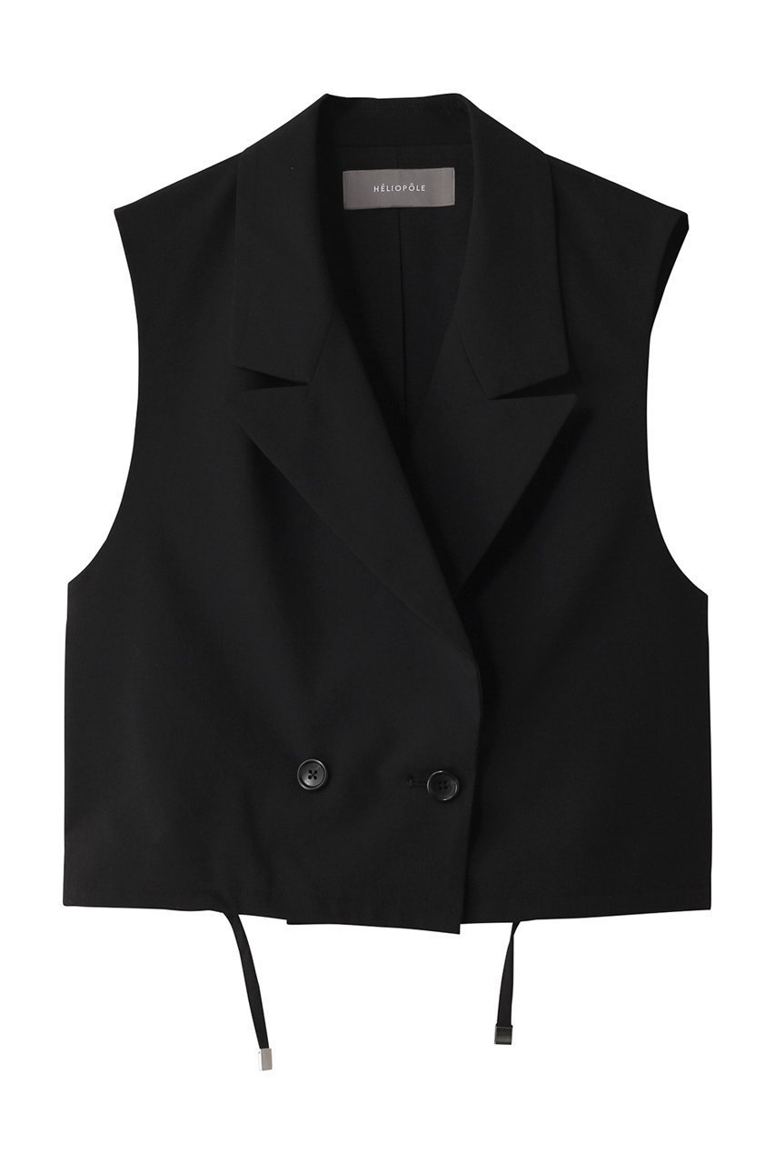 【エリオポール/heliopole】のクロップドテーラードベスト 人気、トレンドファッション・服の通販 founy(ファニー) 　ファッション　Fashion　レディースファッション　WOMEN　アウター　Coat Outerwear　ジャケット　Jackets　おすすめ　Recommend　クロップド　Cropped　クール　Cool　ジャケット　Jacket　ストライプ　Stripe　セットアップ　Set Up　ドローストリング　Drawstring　ベスト　Vest　 other-1|ID: prp329100004482975 ipo3291000000031603497