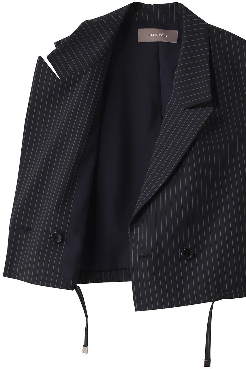 【エリオポール/heliopole】のクロップドテーラードベスト 人気、トレンドファッション・服の通販 founy(ファニー) 　ファッション　Fashion　レディースファッション　WOMEN　アウター　Coat Outerwear　ジャケット　Jackets　おすすめ　Recommend　クロップド　Cropped　クール　Cool　ジャケット　Jacket　ストライプ　Stripe　セットアップ　Set Up　ドローストリング　Drawstring　ベスト　Vest　other-6|ID: prp329100004482975 ipo3291000000031603508